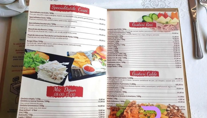 Restaurant Elisa -  Meniu - Belciugatele