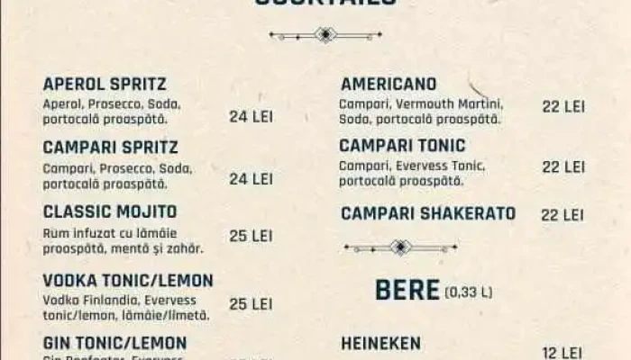 Restaurant Sofia -  Meniu - Suceava