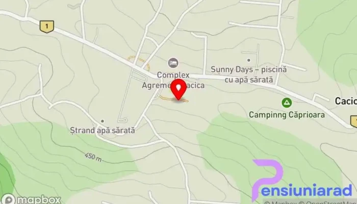 hartă a Sat de Vacanta Martisorul Cacica Unitate de cazare rurală în Cacica