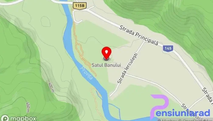 hartă a Satul Banului Pensiune în Măgureni