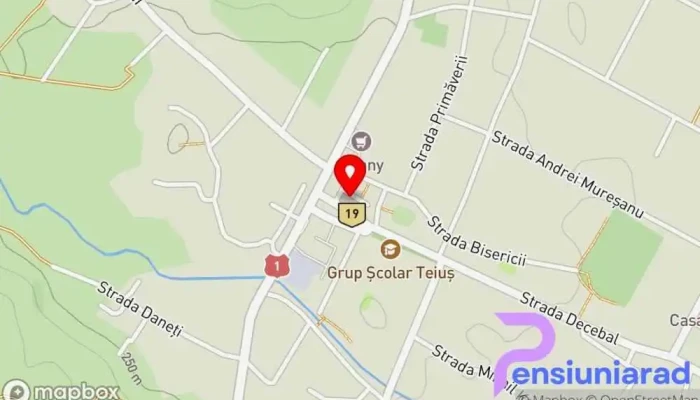 hartă a Teius Central Cazare în regim hotelier în Teiuș