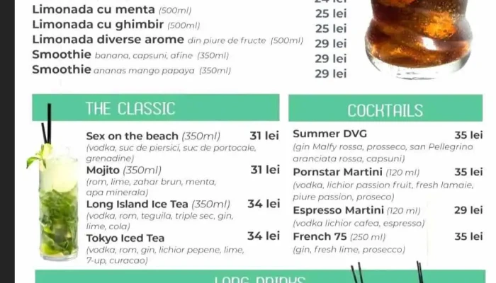 Terasa Summer Dvg Costinesti -  Meniu - Costinești