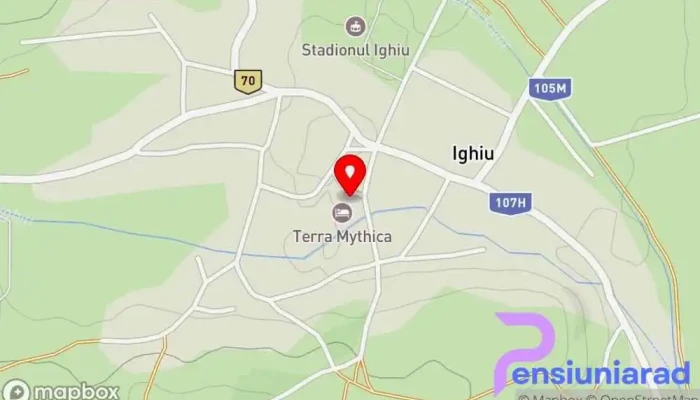 hartă a Terra Mythica Bed & Breakfast în Ighiu