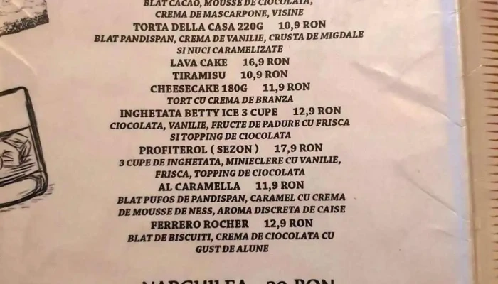 Trattoria Incanto -  Meniu - Pașcani