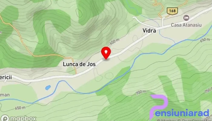 hartă a Vidra Dacica Pensiune în Vidra