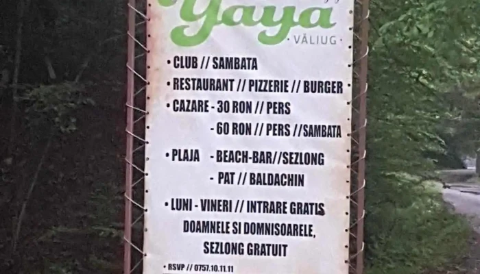 Yaya -  Meniu - Văliug